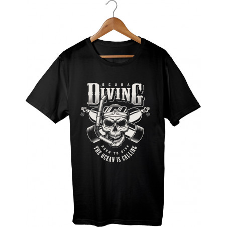 T-shirt printed Diving Dive Deep and Fear Nothing, Gift for Diver