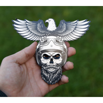 Biker USA Label, Biker USA Skull Custom, Biker USA Skull Emblem, Biker badge, Biker auto decor