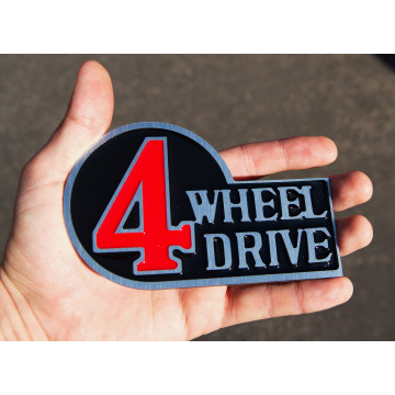 4WD Custom Emblem, 4 wheel drive Logo, 4wd auto decor, Four-wheel drive